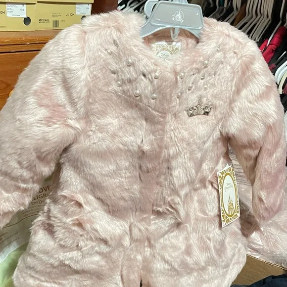 Disney Jackets Coats Beautiful Disney Princess Pink Faux Fur